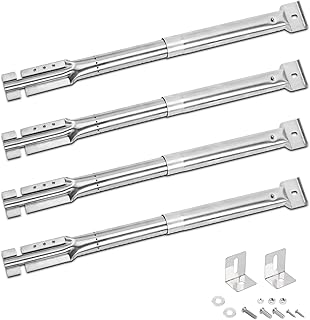 Denmay 31cm to 42cm Universal Adjustable Gas Grill Burner Tube for Charbroil, Blooma,Brinkmann, Tepro, Barbecook, Proficook,CosmoGrill, Campingaz, Proficook, 4 Pack