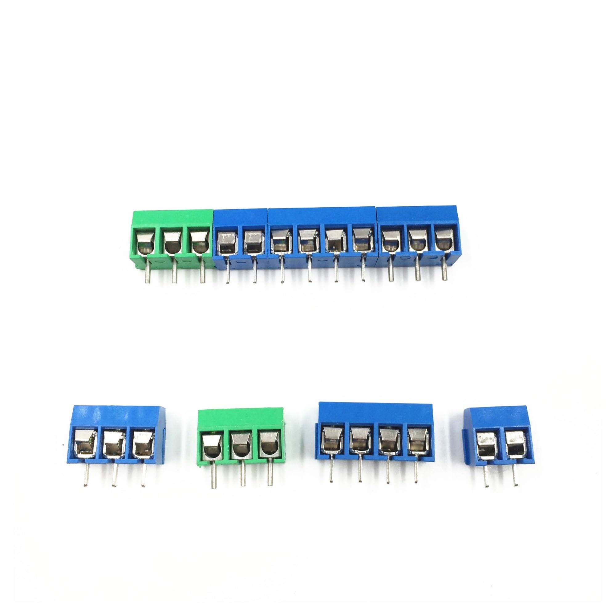 10Pcs/lot KF301-5.0-2P KF301-3P KF301-4P Pitch 5.0mm Straight Pin 2P 3P 4P Screw PCB Terminal Block Connector Blue Green(Blue 2P)