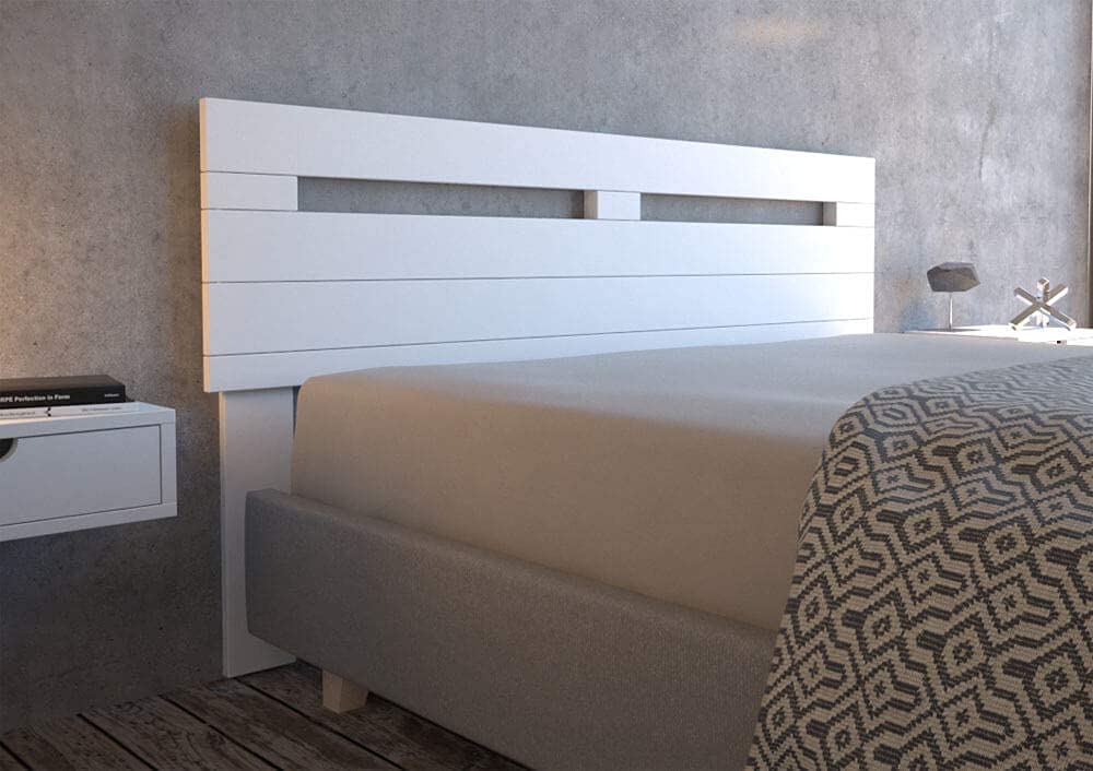 Cabecero de Madera Rústico Provenza para Cama de 135 (145 x 90 cms.) Blanco nórdico | Cabeceros Madera | Dormitorio Matrimonio | Cabezal Cama |Estilo nórdico
