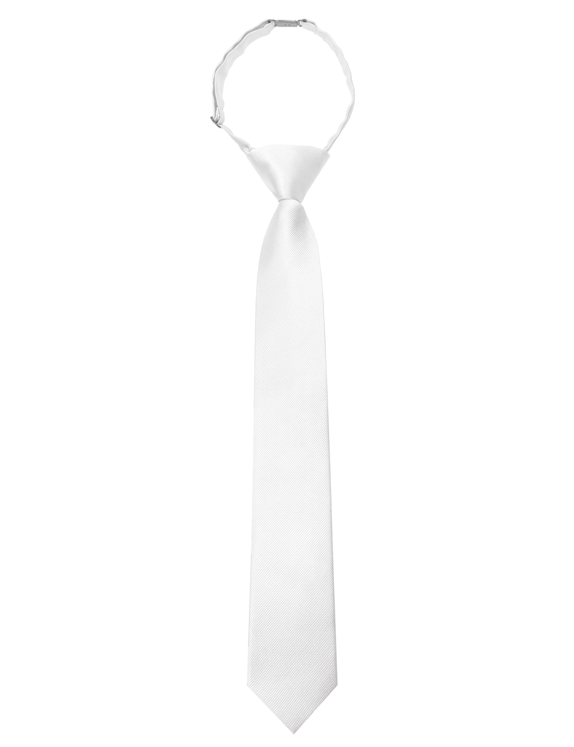 Photo 1 of JEMYGINS White Pre-tied Adjustable Necktie for Boys (Ages 8-12)