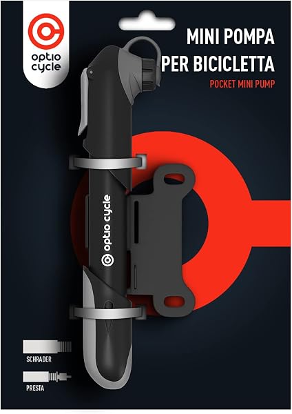 Mini Pompa per Bicicletta 120 PSI / 8,3 Bar – Pompa Bici Portatile Compatta a Mano per Valvola Presta e Schrader | Pompetta da Telaio per Gonfiar Gomme Bici da Corsa, MTB, Mountain Bike - 1