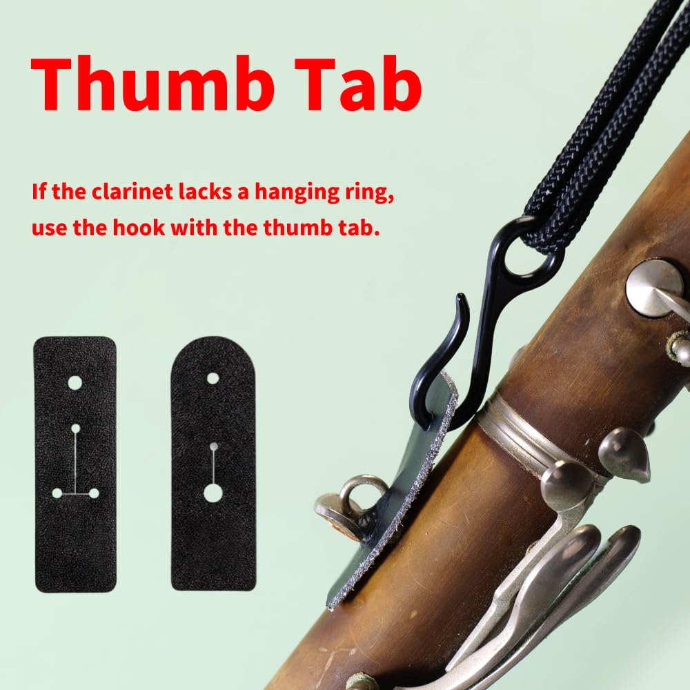 Correa ajustable para el cuello para clarinete: diseño ergonómico que alivia la tensión de la mano, soporte acolchado suave para clarinetes BB y A