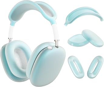 Silicone Case for AirPods Max 2/1 2026/2024/2020,Ear Pad Case/Ear Cups Cover/Headband Shell,Skin Anti-Scratch, Accessories Ultra Protective Cover for Apple for AirPods MaxTranslucent Blue