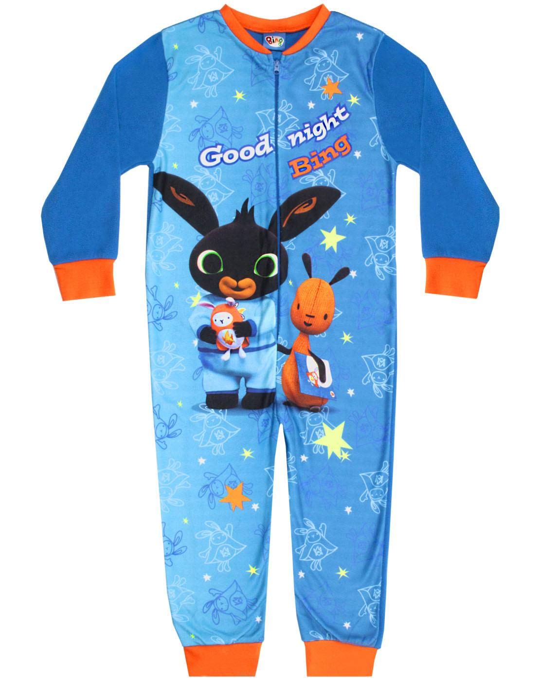 BingBunny CBeebies and Flop Good Night Bing Boys Fleece Character Onesie Blue