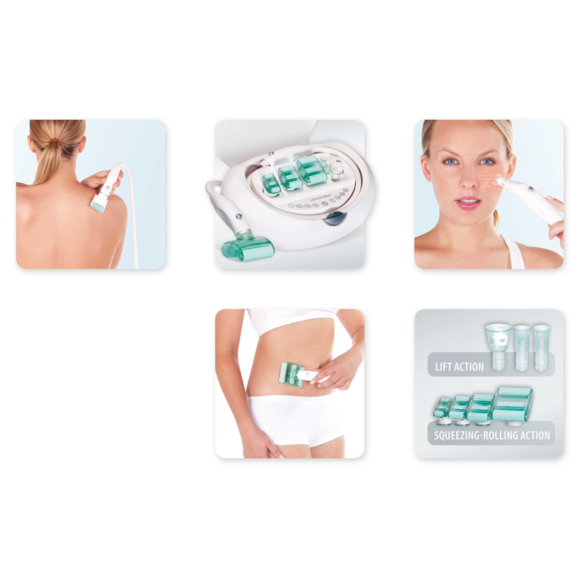 LANAFORM - Beauty Aspect - Appareil Anti Cellulite Palper Rouler - Masseur Aspiration Lift Roll - Traitement Peau D Orange Corps Visage - Stimulation Tissus Profondeur - Programmes Intensité Réglable