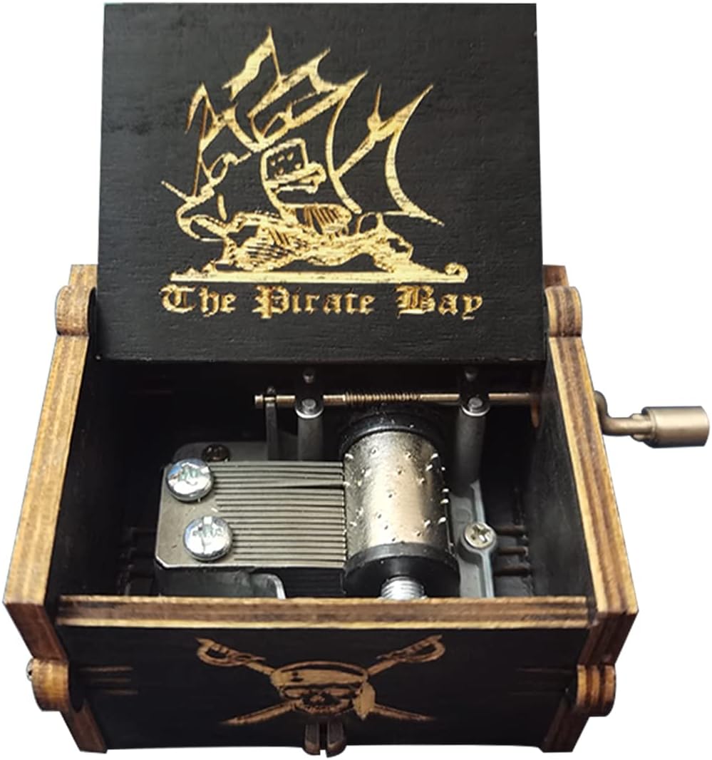 Caribbeann music box, Wooden Hand Crank Music Box, Wooden Toys for Movie Fans, Gifts for Kids/Sons/Daughters, Perfect for Valentine's Day, Birthday, Halloween and Christmas. (Caribbeann song)