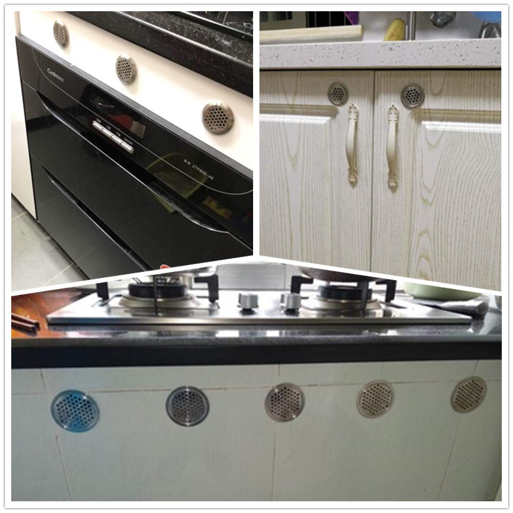 Cubiertas de ventilación circulares de 25 mm de acero inoxidable con orificio de malla para armario, baño, oficina, cocina, ventilación de 20 piezas