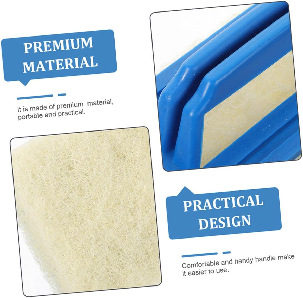 Zerodeko 2Pcs Heavy Duty Bathtub Scrubber Pads with Handle Bathroom Brush for Kitchen Sink and Bathtub Reusable Scouring Sponge for Removal