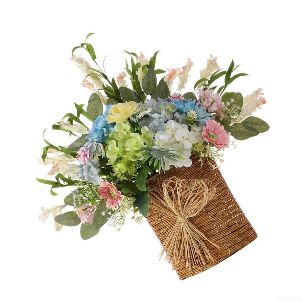 Cesta Puerta Primavera Tulipanes 48x38cm Tela