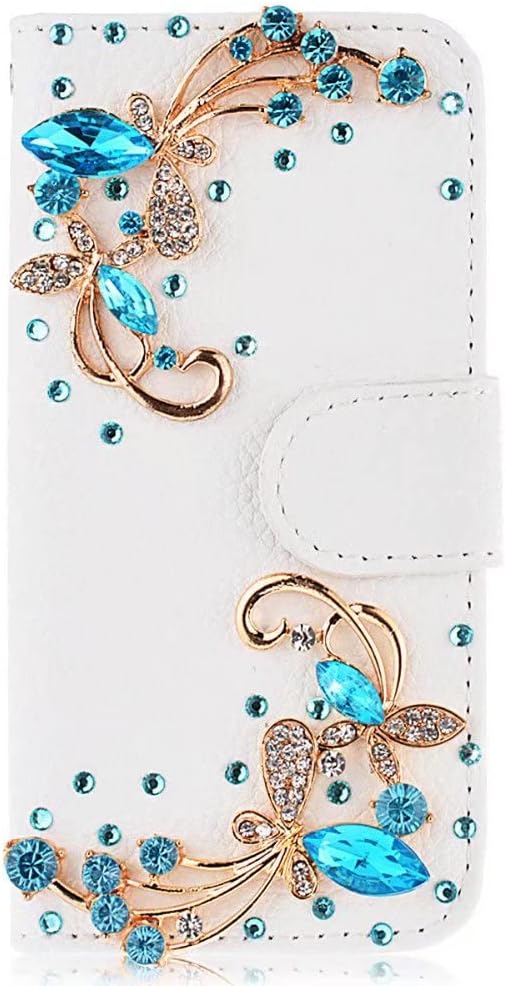 for Samsung Galaxy A52 5G/4G/ A52S Case, 3D Handmade Bling Sparkly Diamonds Gems Shockproof PU Leather Flip Folio Phone Cases with Magnetic Card Holders Stand Protective Cover for Samsung Galaxy A52