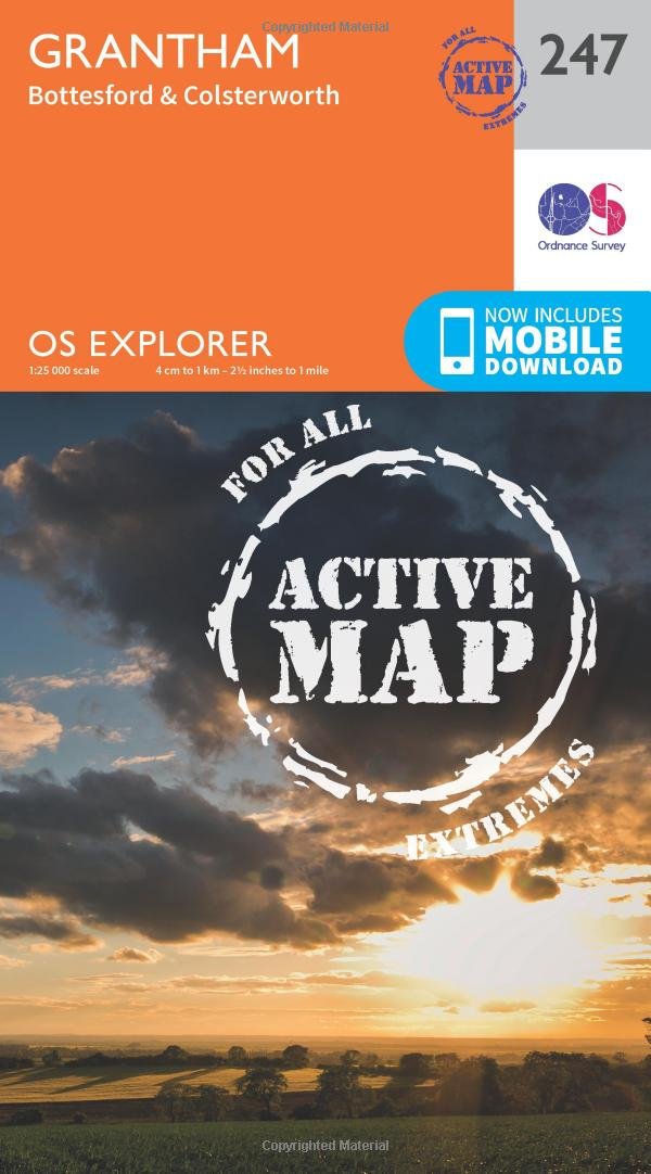Grantham Map  Weatherproof  Bottesford  Colsterworth   by Ordnance Survey