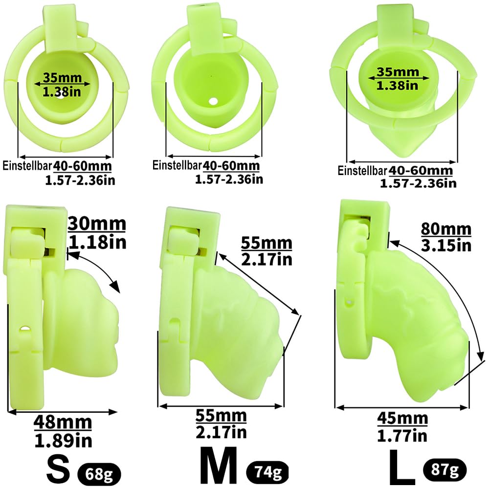 Peniskäfig Harz Keuschheitskäfig Herren Extrem Chastity Cage mit Katheter Penis Plug, Analplug und Penisring Verstellbar Keuschheitsgürtel SM Bondage Fetisch Sexspielzeug (Käfig M+Analplug L)