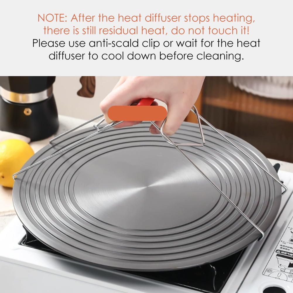 Diffuseur de Chaleur en Alliage Aluminium 28cm pour Cuisinière à Gaz, Plaque de Conduction Thermique Antidérapante