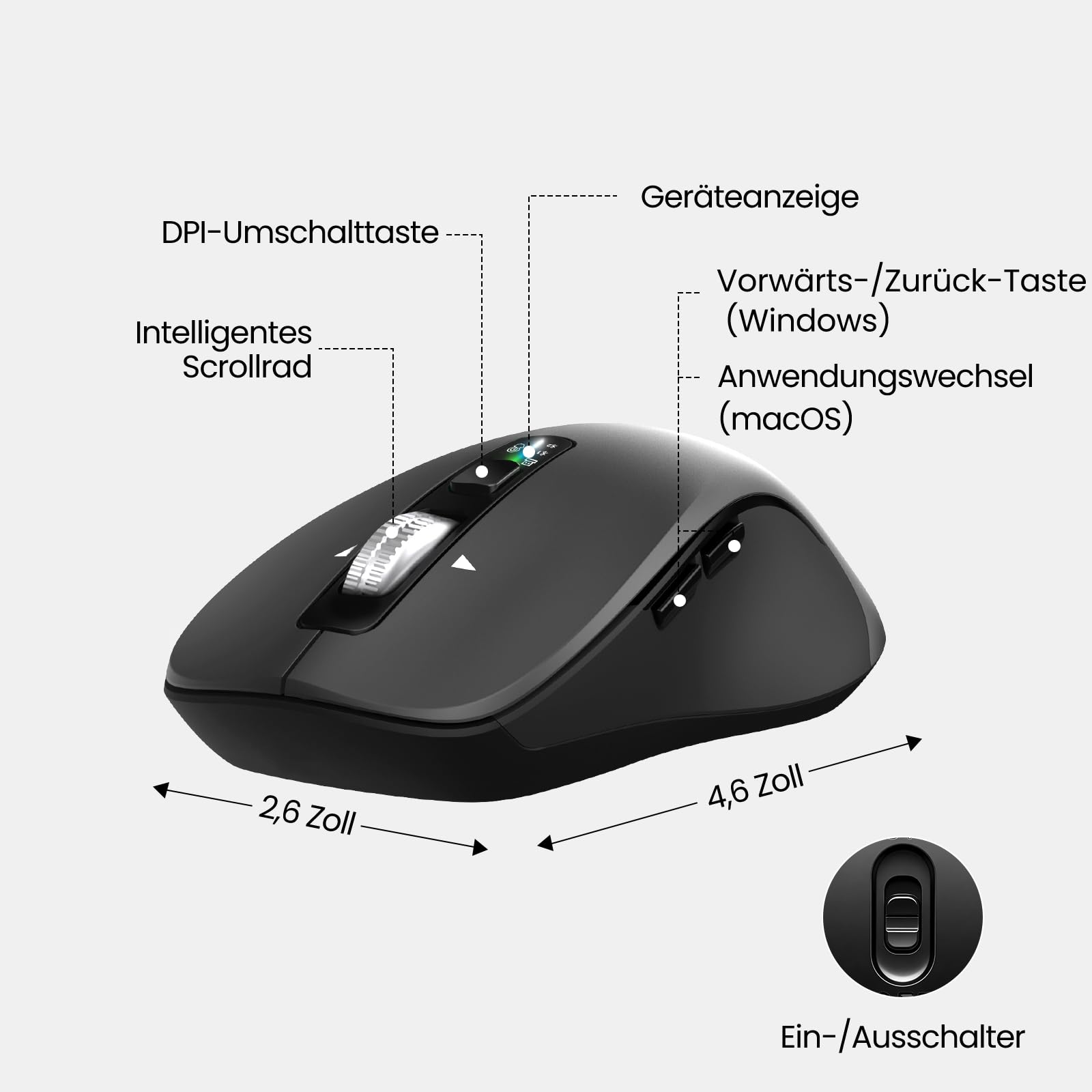 CITLLA M9127 - Tastiera e mouse wireless con poggiapolsi, set di mouse e tastiera Bluetooth per laptop, computer, PC, Mac, ufficio