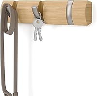 Vista 25 de Umbra Perchero de Pared Abatible Flip con 8 Ganchos – Almacenamiento Moderno que Ahorra Espacio para Sombreros, Chaquetas, Bolsas, Entrada