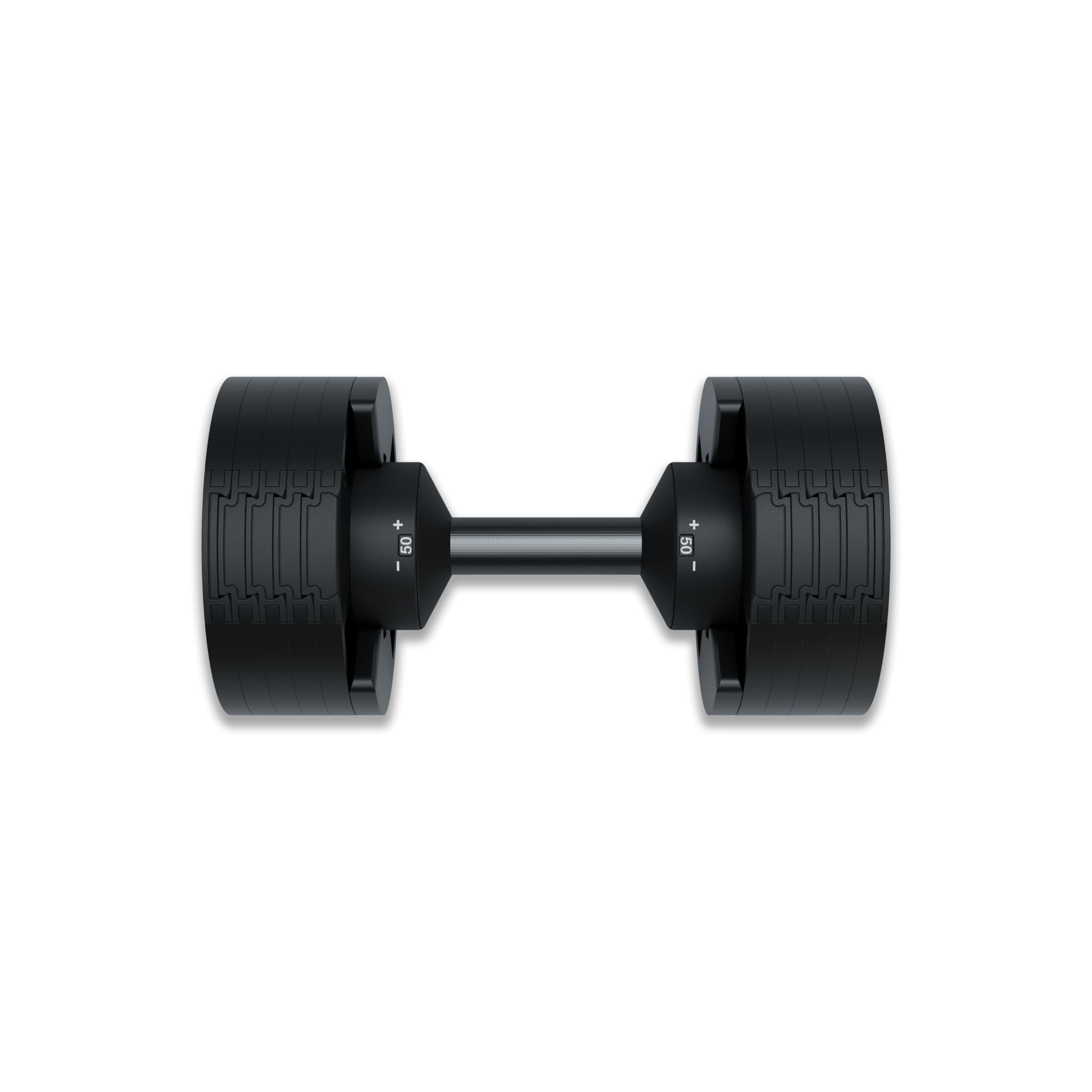 Matrix Fitness DB50 50 lb. Adjustable Dumbbells | Quick Adjustments for Strength and HIIT Training | Replaces 10 Dumbbell Pairs, Flat Bottom Roll Free Design for Safe Storage