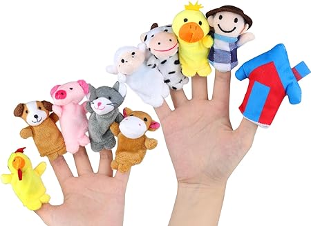 RIY 10Pcs Story Time Finger Puppets - Old Macdonald Had A Farm Educational Puppets Easter Basket Stuffers