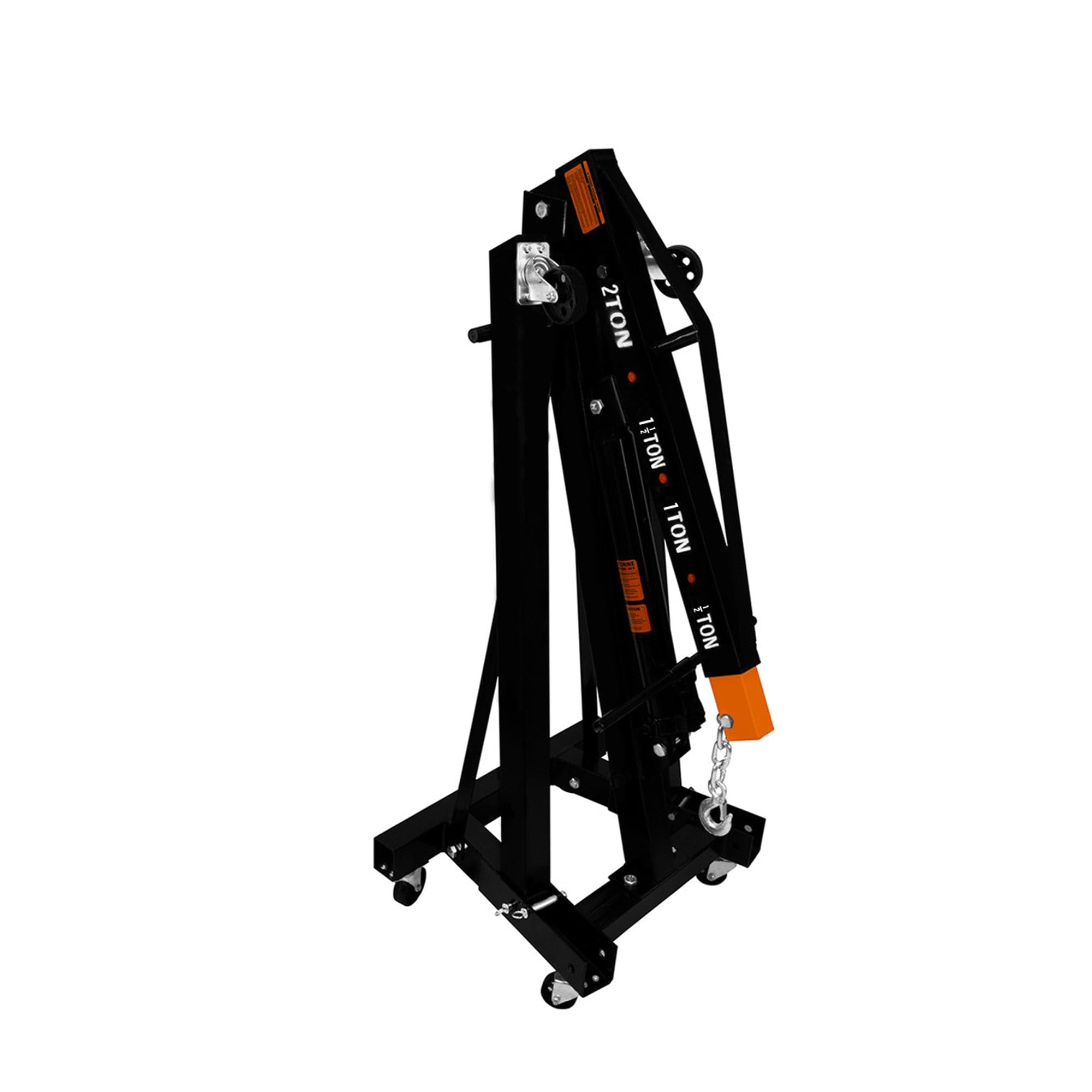 Set Grúa de Motor Capacidad 2 Toneladas + Equilibrador de Carga 900kg | Manilla de Bomba Hidráulica | 4 Posiciones de Brazo | Patas Plegables | Ruedas | Mango Ajustable p/afinar Centro de Gravedad