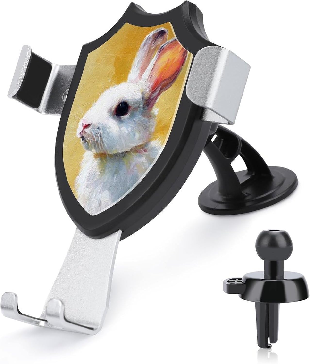 Rabbit Acrylic Painting Automotive Phone Stand