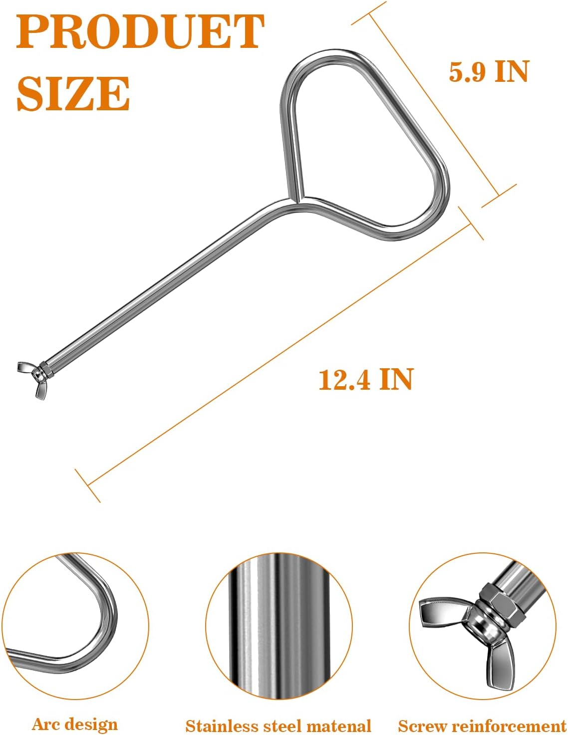 Universal Stainless Steel Handle for Solo Stove Heat Deflector – Yukon, Bonfire, Canyon, & Ranger Solostove Deflector Compatible 2.0 Solo Stove Accessories