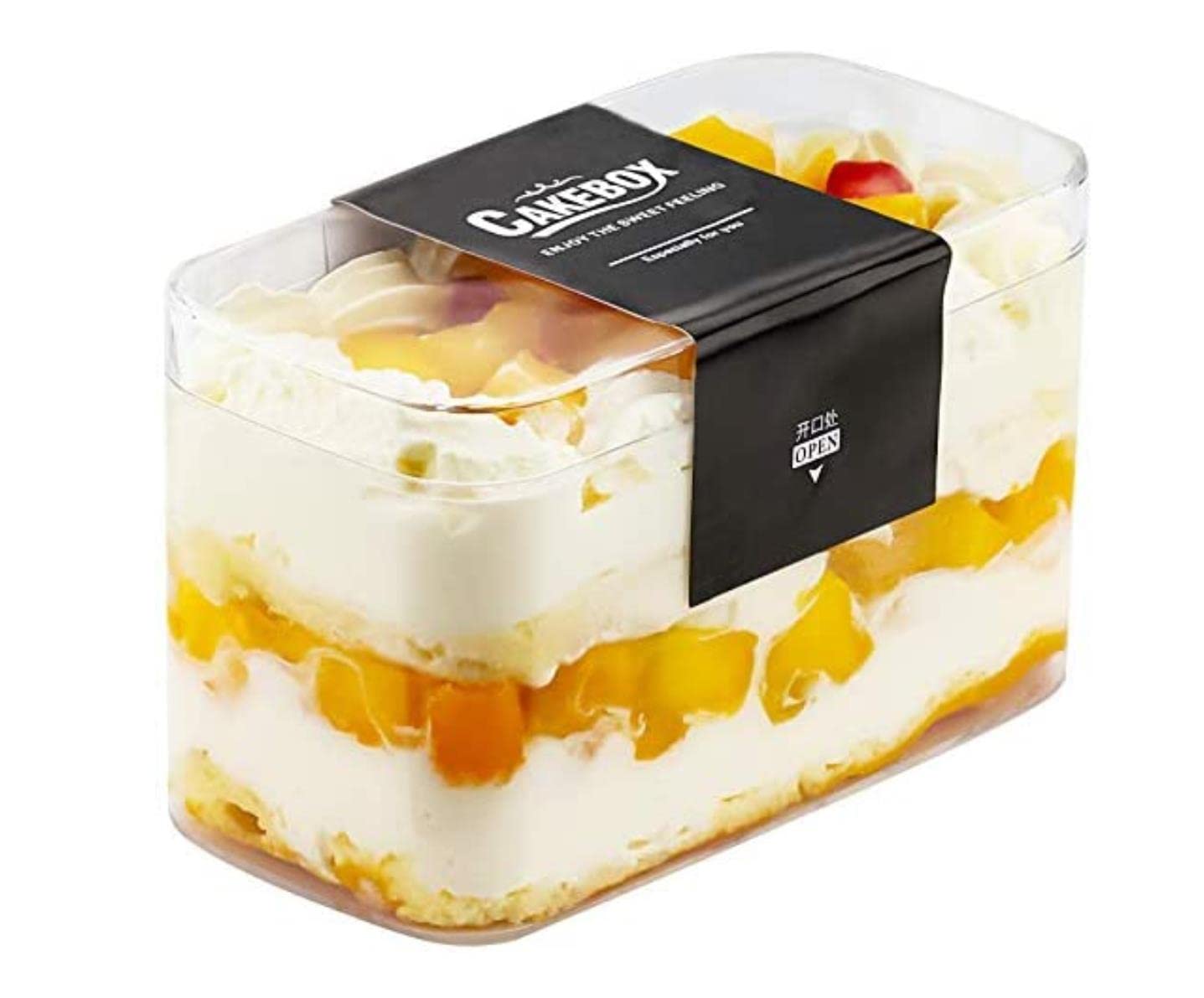 FUFU 12pcs Disposable Plastic Transparent Dessert Container Fruit Ice Cream Holder Cookie Boxes Mille Crepe Cake Packaging Box