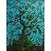 Produktbild Handicrunch Tagesdecke Lebensbaum türkis blau 240x200cm Vögel Blumen Ontwerp indische Decke Katoen Tie Dye Style