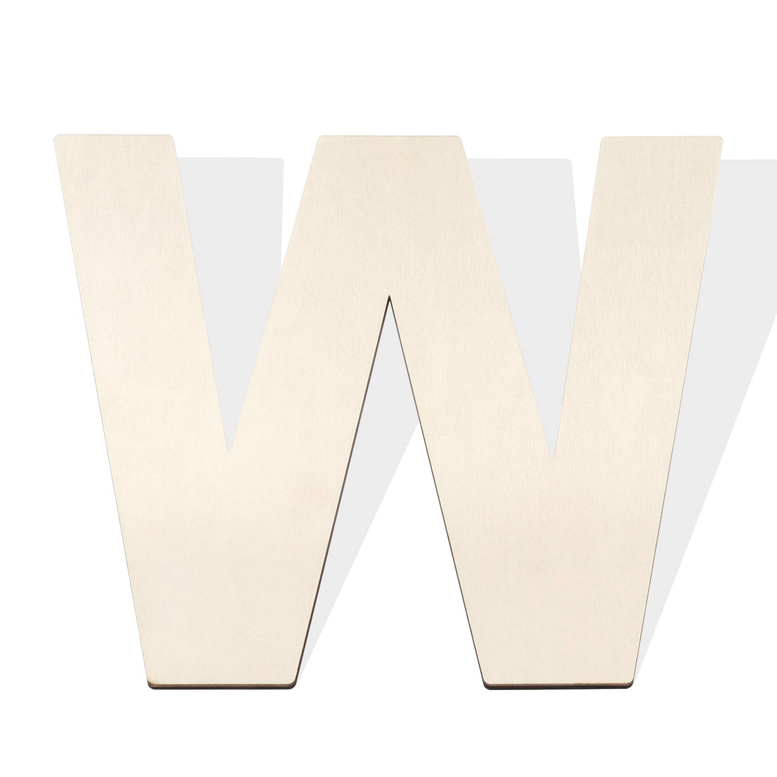 Fuyit Wood Letters W, 12 Inch Tall 1/4 Inch Thick Blank Unfinished Wooden Letter for DIY Crafts, Painting, Wall Arts, Home & Party Decor