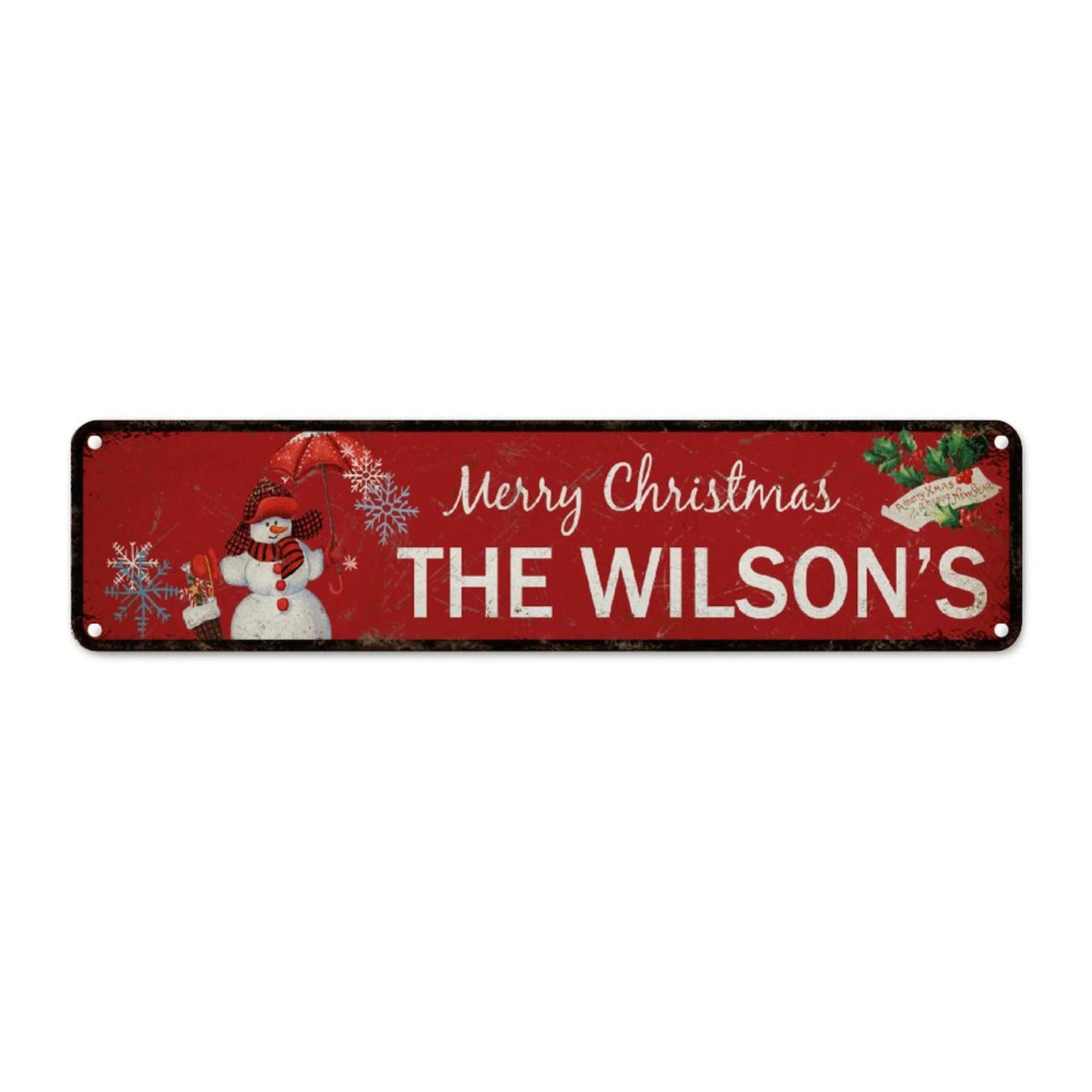 Panneau métal Merry Christmas en aluminium brossé durable