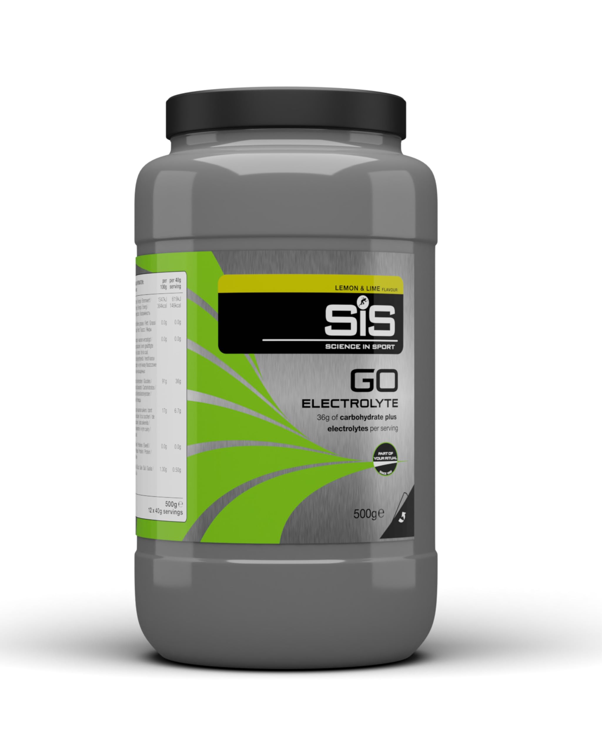Science In Sport GO Electrolyte Powder | 200mg Sodium | 36g Carbohydrates | Hydration | Energy | Easily Digestible | Lemon & Lime Flavour | 12 Servings | 500g