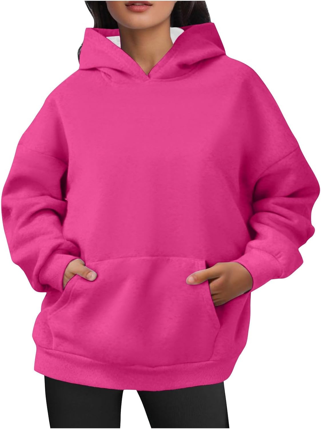 Generisch Women's Oversized Sweatshirts Pullover Hoodies Short Velvet Pullover Long Sleeve with Pockets Winter Outfits Clothing