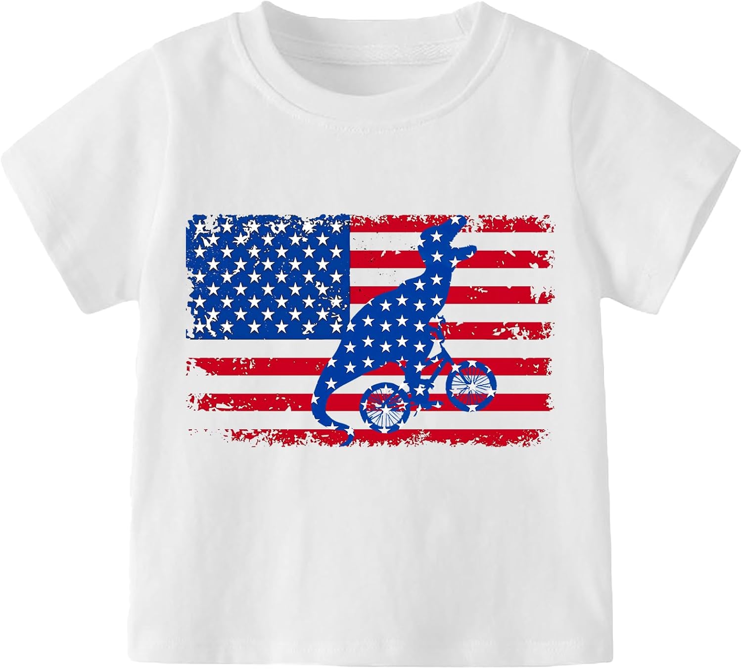 Boy’s American Flag Shirt: USA Short Sleeve T-Shirt (6Y, 006 Flag, White)