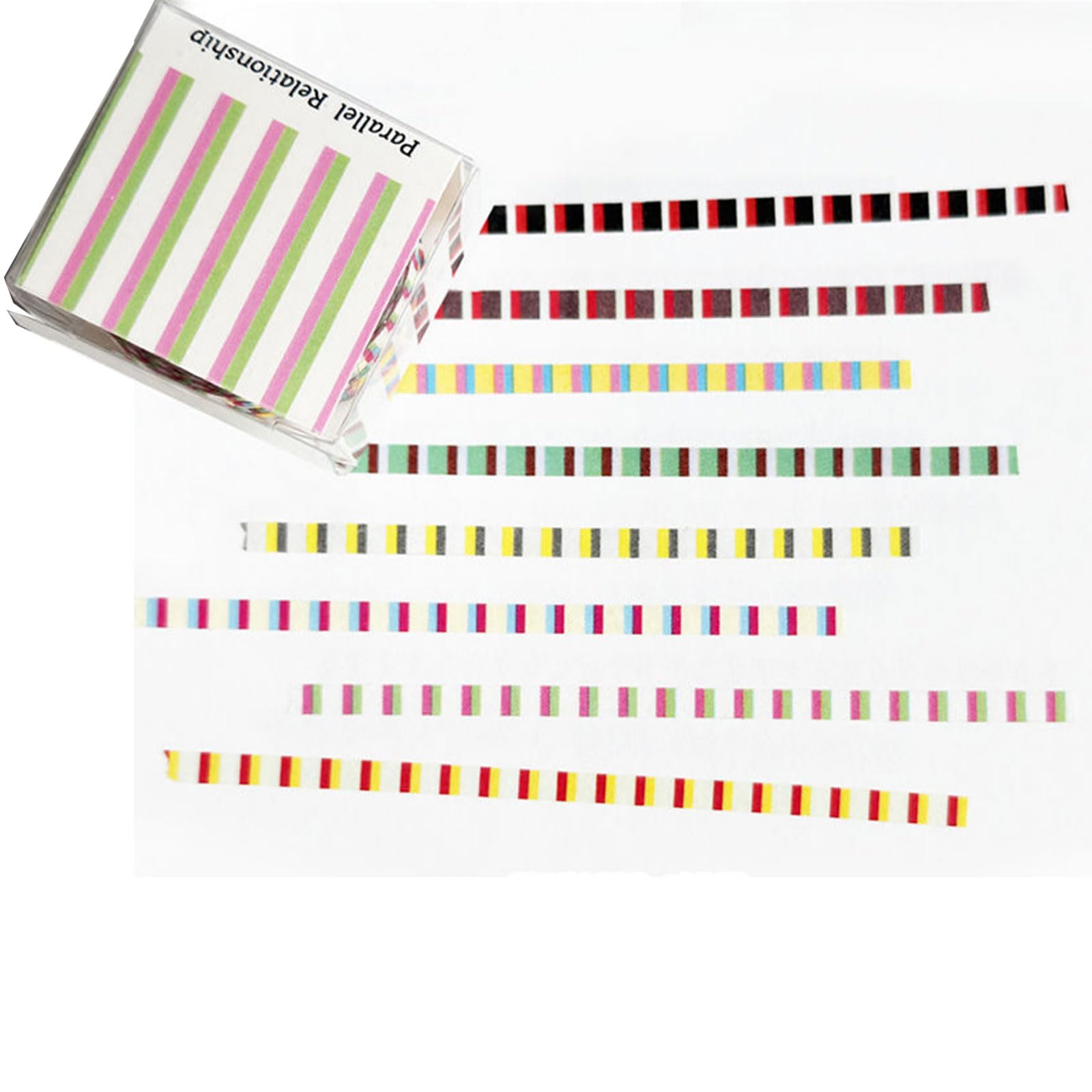 Yhplxyuus 8Rolls Striped Decorative Paper Tape 3mmX5m for Journals, Calendars, Wrapping Scrapbooking Adhesive Tape Set