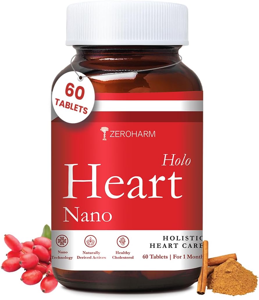 Holo Heart Tablets | Plant-based Heart Health Supplements | Prevents Coronary Artery Diseases, Heart Blockages for Men & women | Manages Lipid Profile Advanced Nanotechnology | 60 Tablets