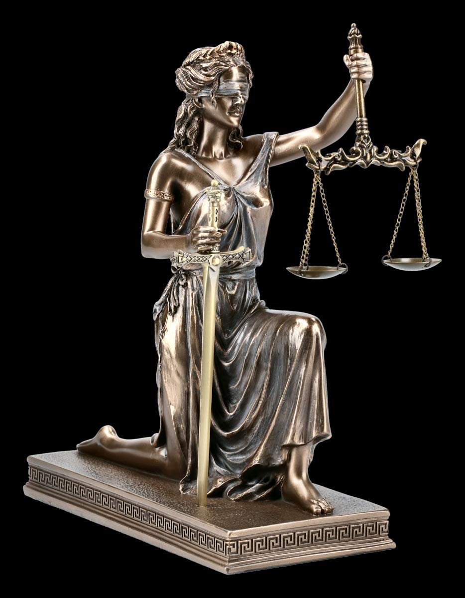Unbekannt Kniende Greco Dea Giustizia Figura con Tagliacarte Figura-Decorativa Articolo Decorazione Mitologia H 25,5 CM