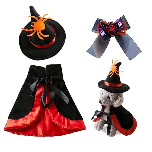 Juego de disfraz para mascotas, incluye capa para Halloween, como capa de cosplay