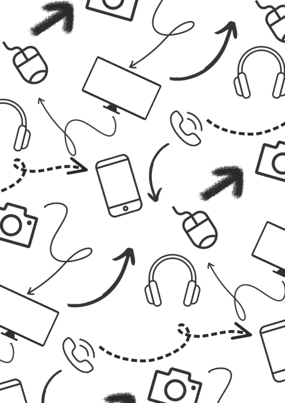 Hasquib Fun Tech Handwriting Notebook White - Libreta cuaderno divertido Tech Blanco: Montessori lined x 5mm, A4 - Pauta Montessori x 5mm, A4