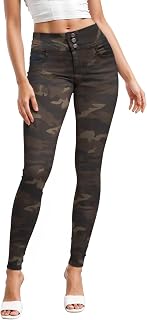 Women Button Stretch Skinny P45056sk