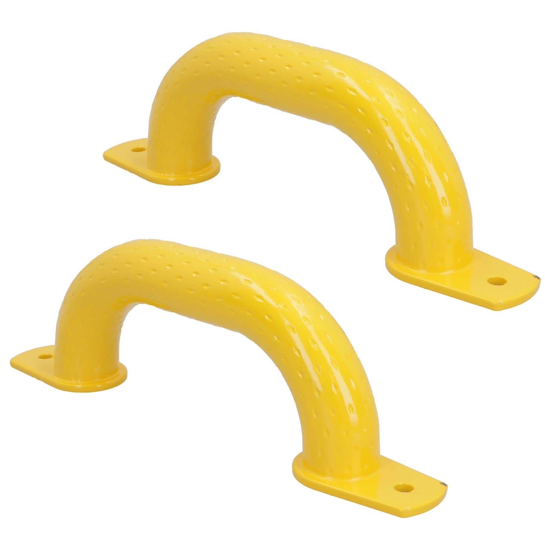 B&Q -  250mm Steel Safety Grab Pull Handle For Trailers Trucks Yellow Coated Finish 2Pc