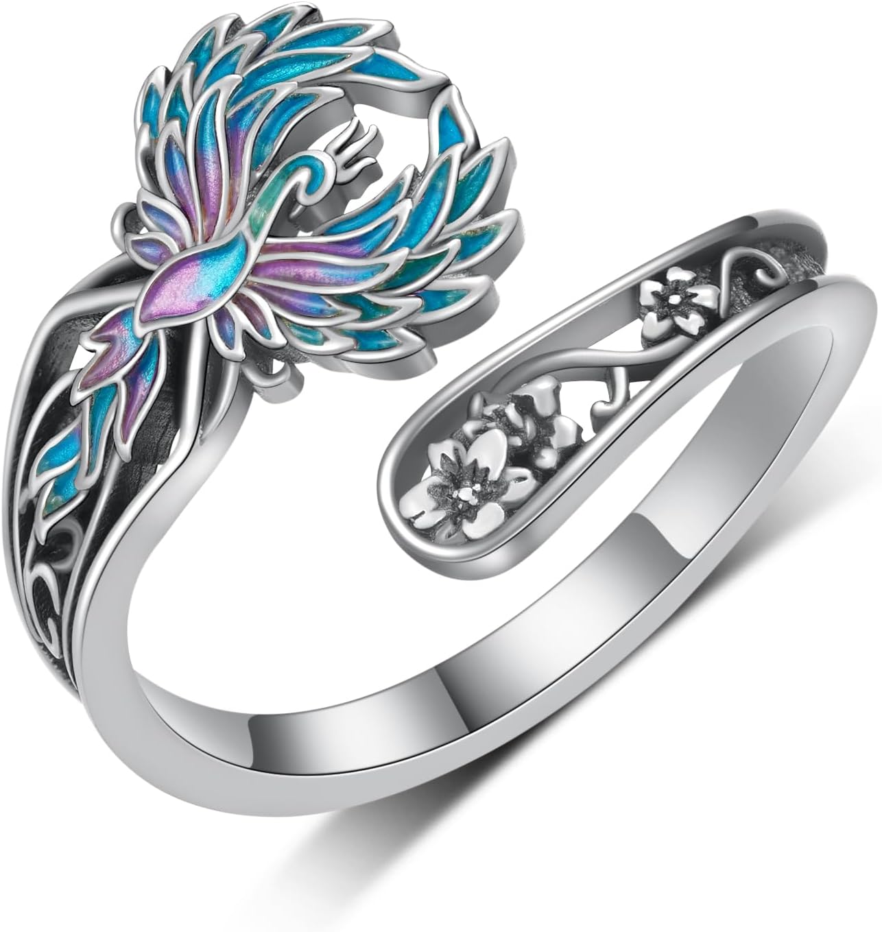 Spoon Rings for Women 925 Sterling Silver Phoenix Ring Adjustable Thumb Ring Phoenix Jewelry Gifts for Women