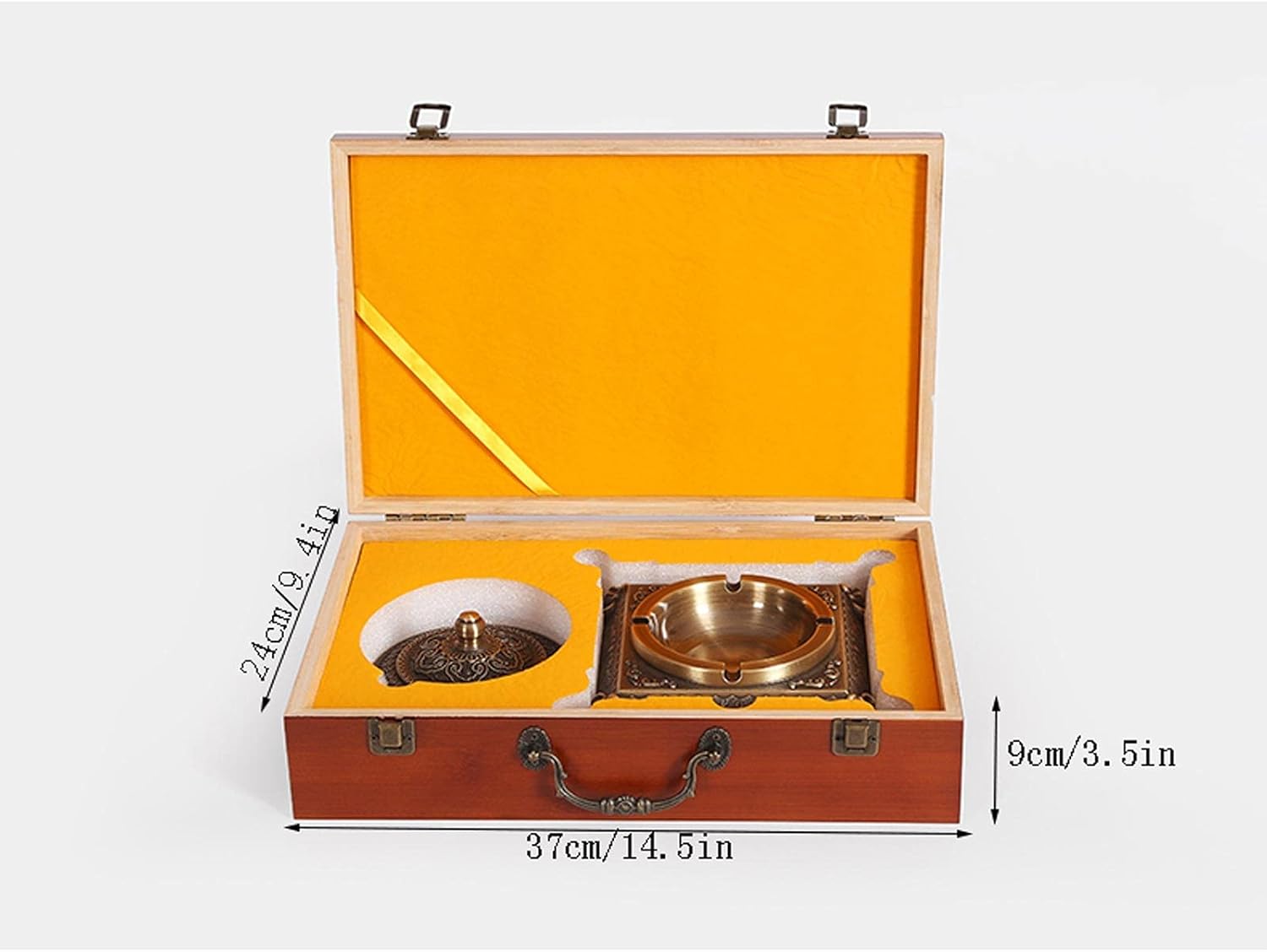 Ashtrays Luxurious Brass Ashtray Chinese Retro Copper Anaglyph Dragon Handicrafts Art Ash Tray Ashtray with Gift Box Packaging Ashtray for Home, Outdoors, Garden, Balcony, Patio