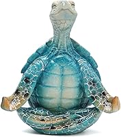 Meditating Sea Turtle Yoga Statue - Zen Resin Figurine for Coastal Beach Home Garden Office Decor