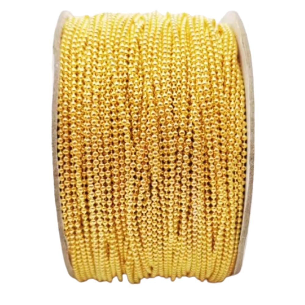 2mm Golden Bead Ball Chain|Crystal Gold 2mm Bead Ball Chain|Jewellery Making, Necklace DIY, Craft & Christmas Tree Decoration|Projects & Accessories(Pack of 5meter)-image-29