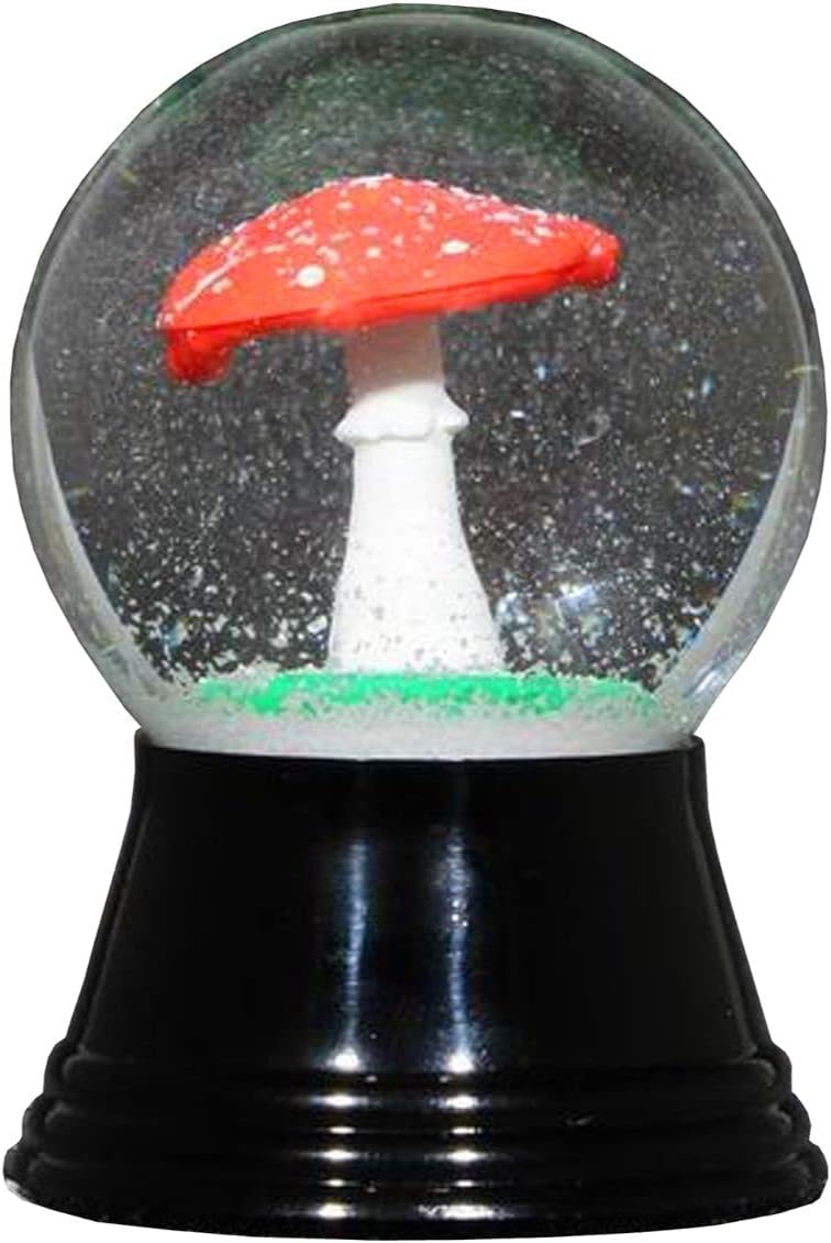 PR1239 Perzy Snowglobe-Mushroom-2.5" H W x 1.5" D, Gray