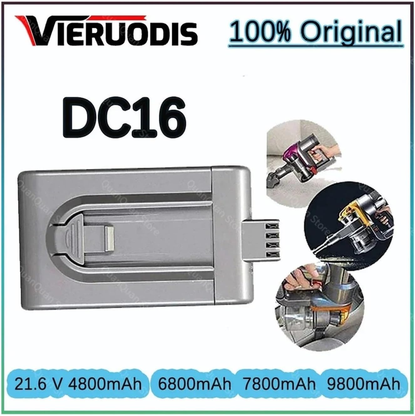 21.6V 9800mAh Lithium Ion Rechargeable Battery, Compatible with Dyson Vacuum Cleaner 4800/6800/7800/ DC16 DC12 BP01 912433-03(21.6V 4800mAh - 1PCS)