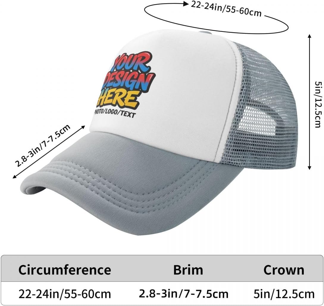 Custom Baseball Cap - Personalized with Photo/Logo/Text Adjustable 22-23 Inch Fit for Men Women Daily Wear Customizable Hat - Image 6