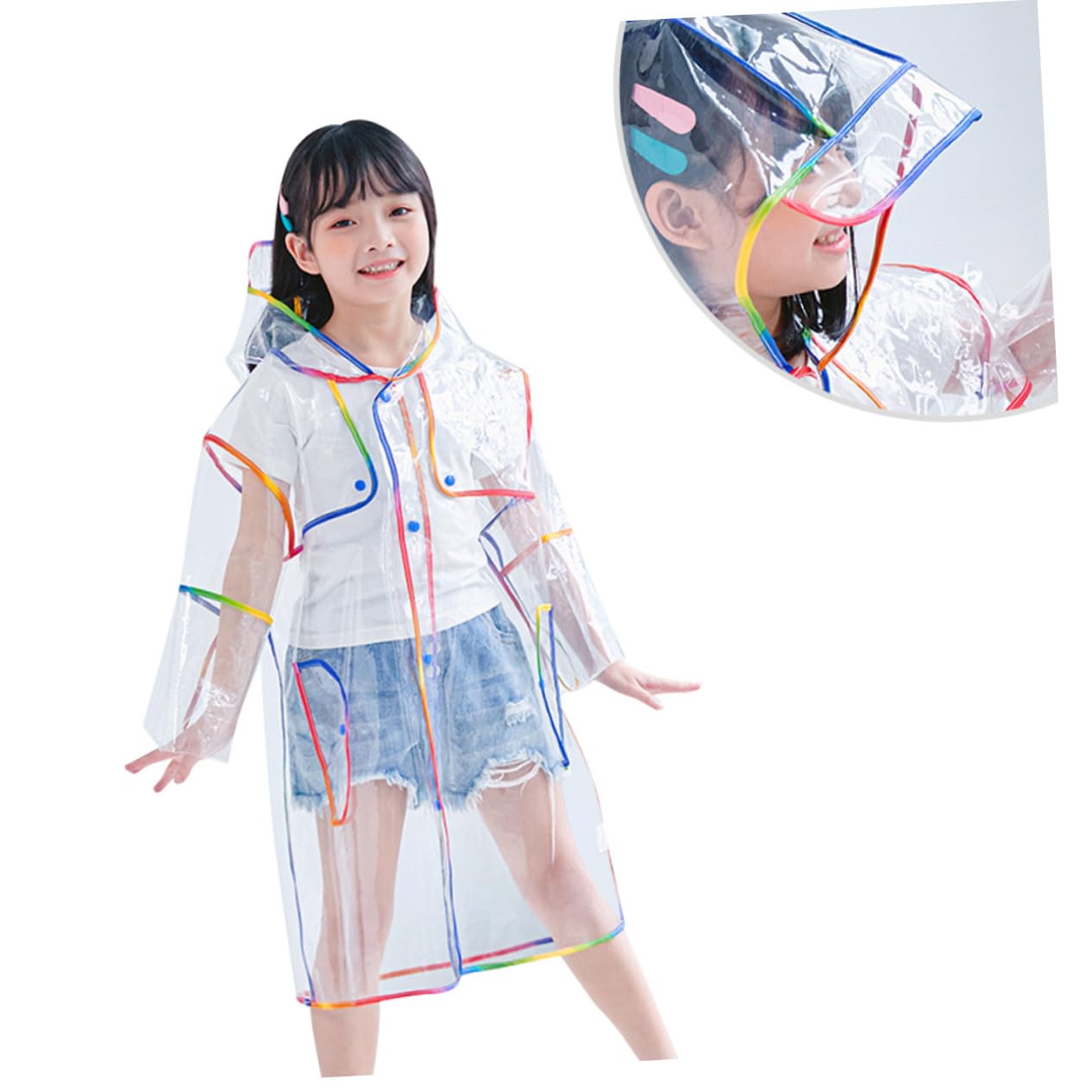 BESPORTBLE One-piece Kids Raincoat Hood Eva Rain Poncho Lightweight and Compact Ideal for Outdoor Activities
