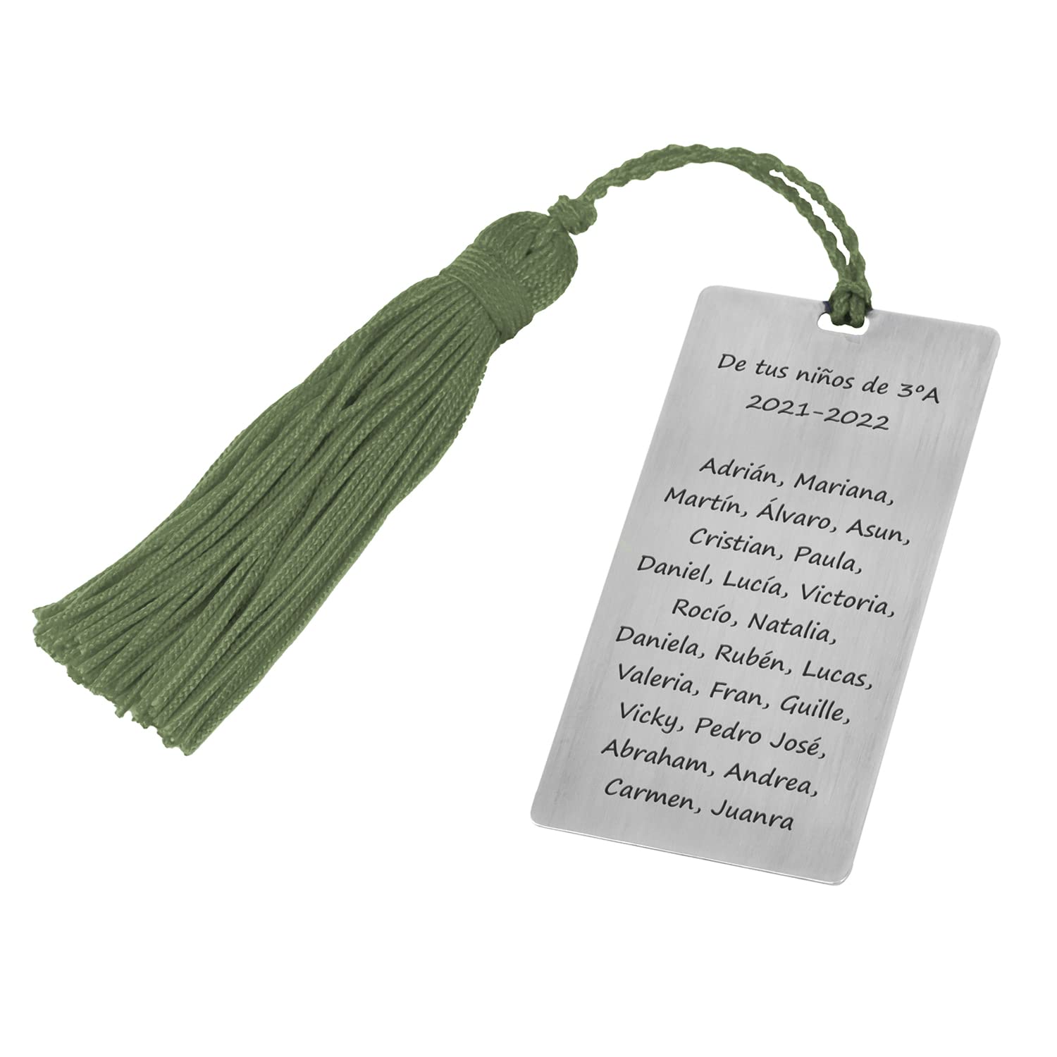 Segnalibro in argento per profes "Ti meriti un 10" con nappone colorato - Regalo per insegnanti - Fine corso (Verde 2 facce)