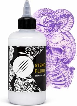Tattoo Stencil Gel Fluid, 10.1 Ounce - Tattoo Transfer Gel | Tattoo Transfer Gel, Crisp Long-Lasting Outlines, Fast-Drying, Smudge-Resistant, Skin-Friendly