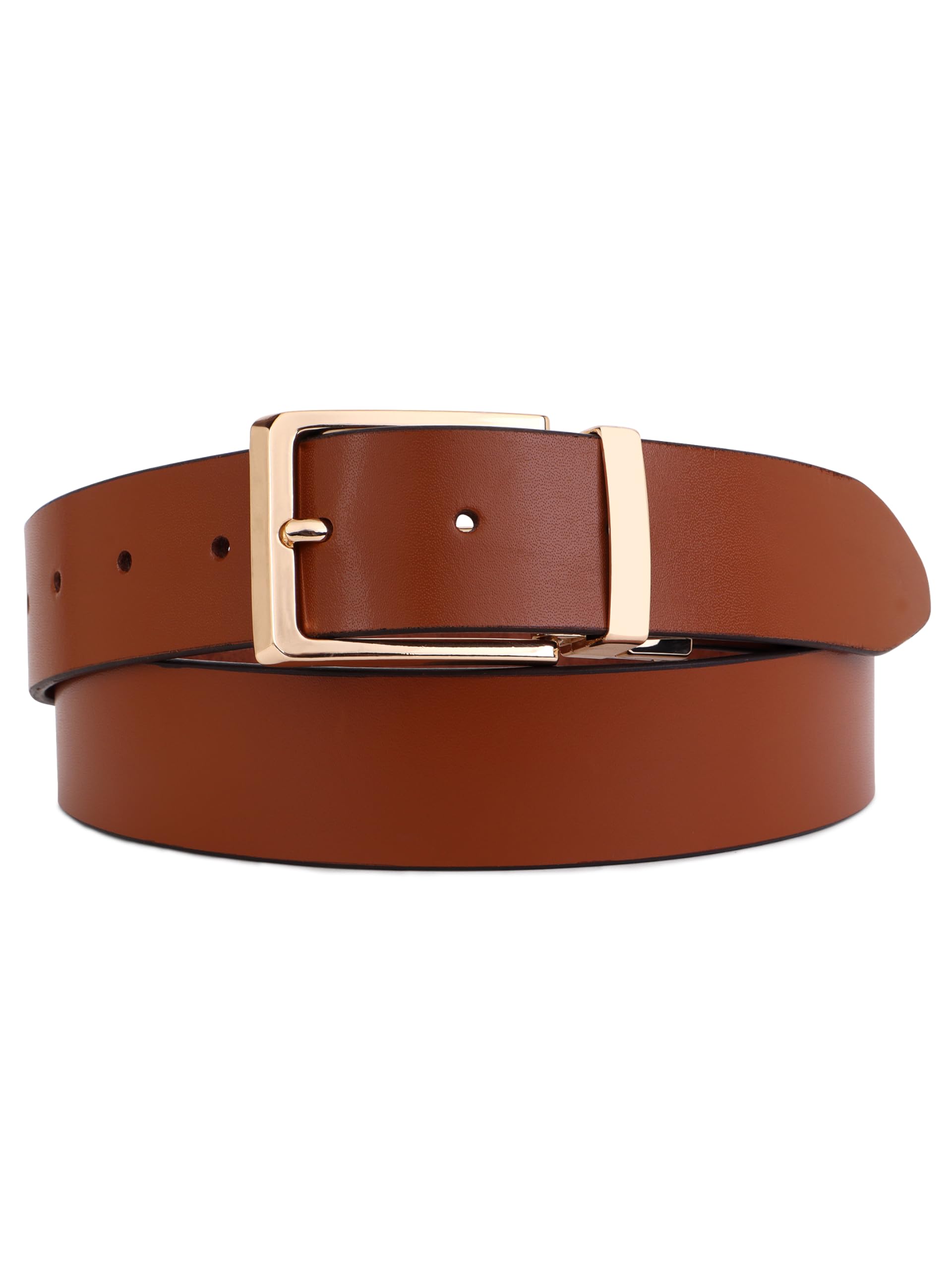 sunshopping Men’s Formal Genuine Leather Pin Buckle Tan Color Belt (JAFA-106-TN)-picture-16