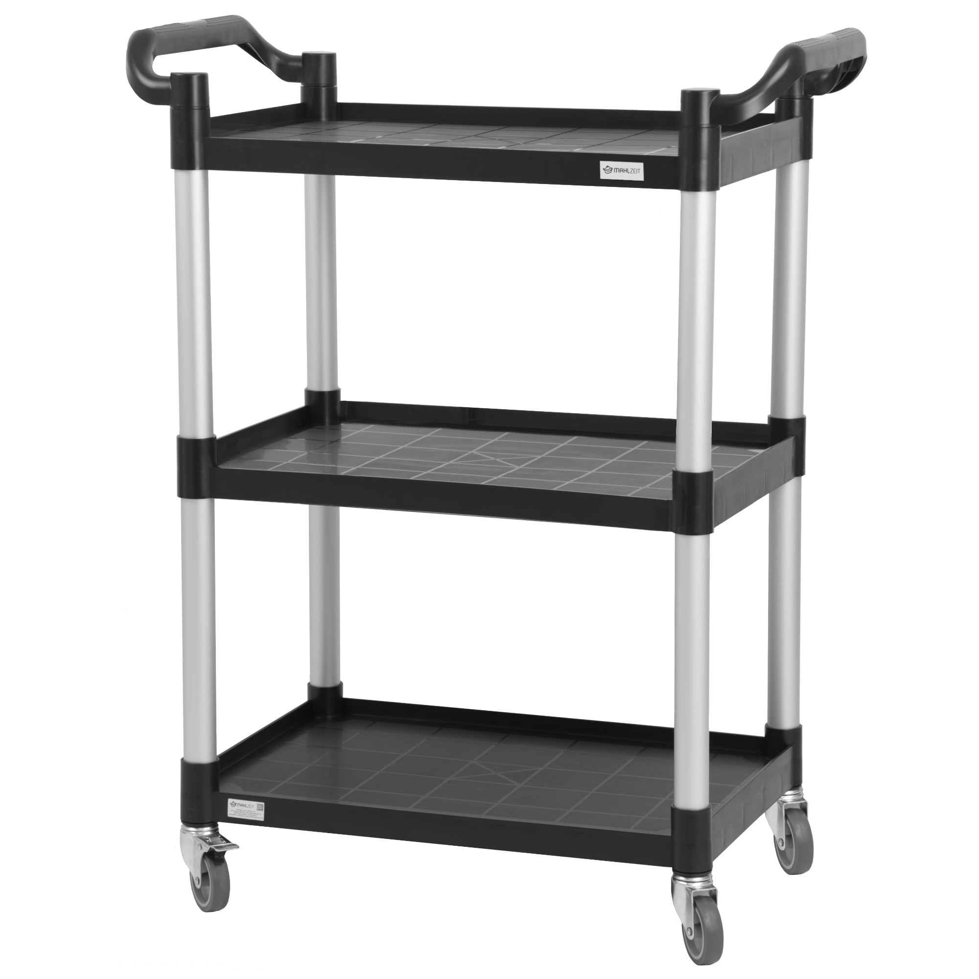 Mahlzeit Chariot de service avec roulettes en plastique à 3 étages - 79 x 42 x 100 cm - Charge maximale : 150 kg - Chariot de cuisine avec roulettes, chariot à outils, chariot de barbecue, chariot de